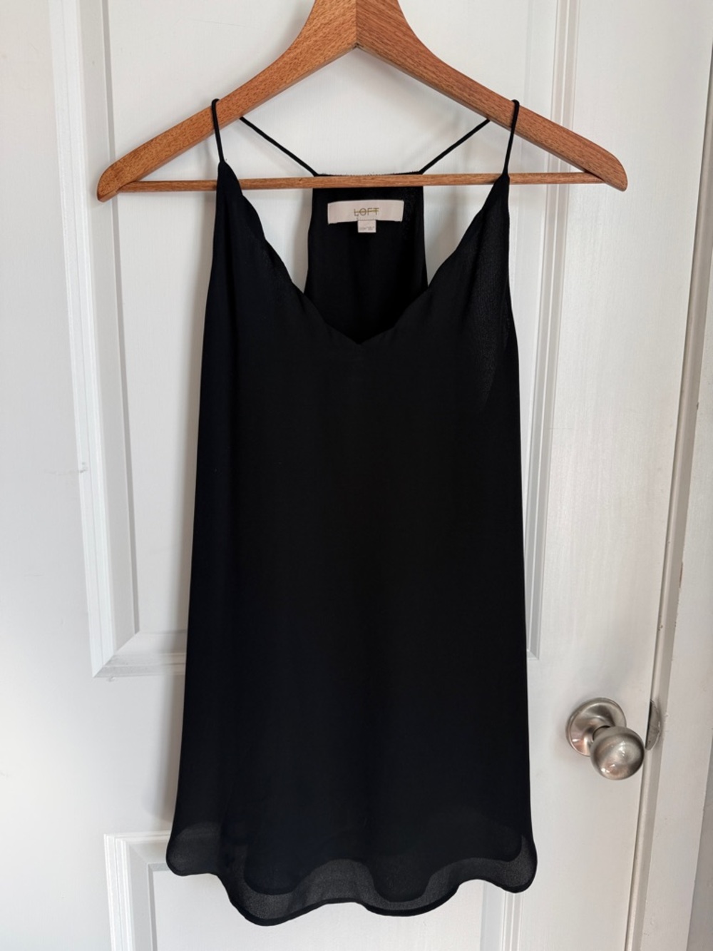 LOFT Black Sheer Slip Cami mini dress